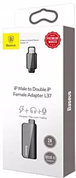 Аудио-переходник Baseus L37 Lightning M - 2xLightning Sound&Charge Silver (CALL37-S1) - миниатюра 7