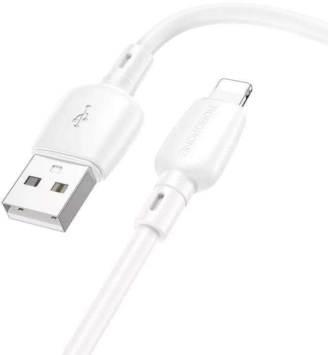 Кабель Borofone BX93 USB-A - Lightning 12w 2.4a 1м cable White - фото 2