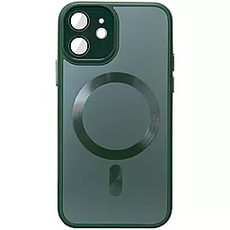 Чехол Epik TPU+Glass Sapphire Midnight with MagSafe для Apple iPhone 12 Forest Green