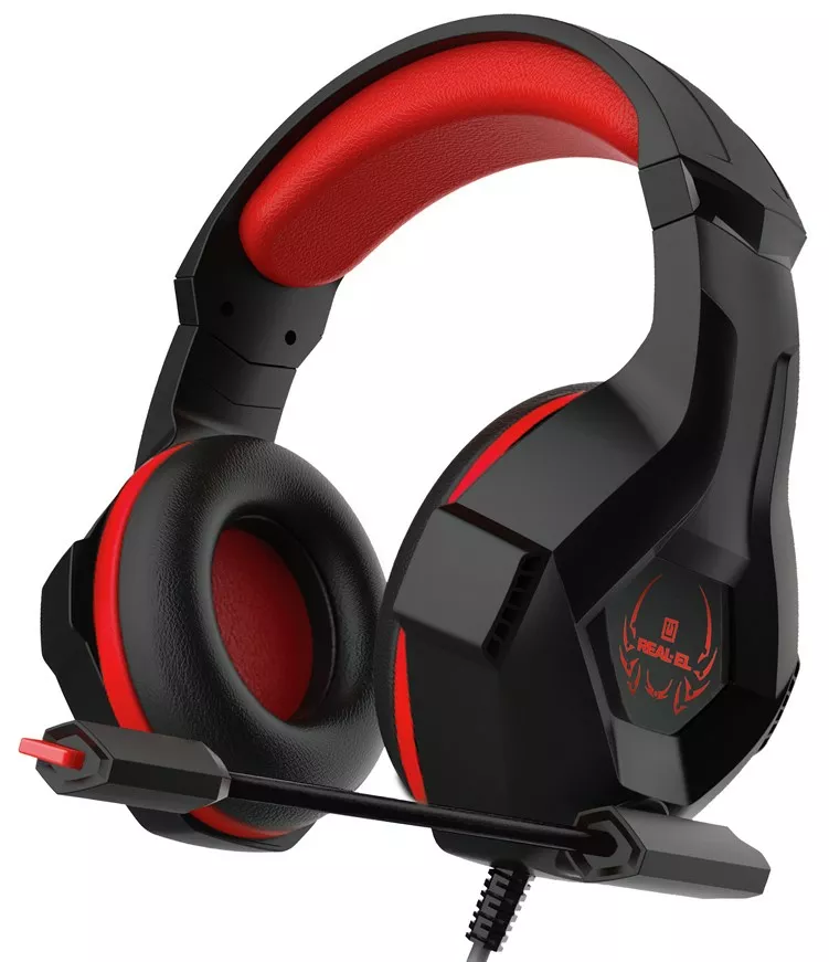 Навушники REAL-EL GDX-7575 Black/Red - фото 1