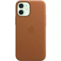 Чехол Apple Leather Case with MagSafe for iPhone 12 Mini Saddle Brown