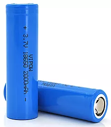 Акумулятор ViPow 18650 Li-ion 3.7V (2000 mAh) Blue ICR18650 FlatTop 1шт. 3.7 V