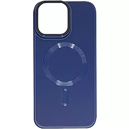 Чехол Epik Bonbon Leather Metal Style with MagSafe для Apple iPhone 13 Navy Blue
