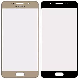 Корпусне скло дисплея Samsung Galaxy A5 A510F, A510FD, A510M, A510Y, A5100 2016 (з OCA плівкою), ортгінал, Gold