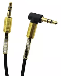 Аудио кабель Gelius L-shaped AUX mini Jack 3.5mm M/M Cable 1 м black - миниатюра 2