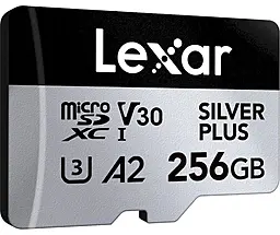 Карта пам'яті Lexar 256 GB microSDXC Professional Silver Plus UHS-I U3 V30 A2 Class 10 (LMSSIPL256G-BNANG) - фото Карта пам'яті Lexar 256 GB microSDXC Professional Silver Plus UHS-I U3 V30 A2 Class 10 (LMSSIPL256G-BNANG)
