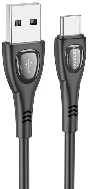 Кабель Borofone BX98 Superior USB-A - Type-C 15w 3a 1м cable Black - фото 1