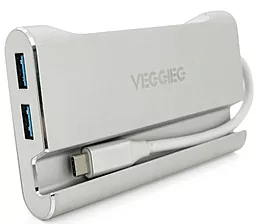 Мультипортовый USB Type-C хаб VEGGIEG 7-in-1 silver (TC07-S)