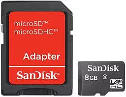 Карта пам'яті SanDisk microSDHC 8GB Class 4 + SD-адаптер (SDSDQM-008G-B35A)