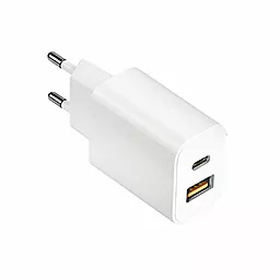 Сетевое зарядное устройство Coteetci 20w PD USB-C/USB-A ports charger white (CS8870-U)