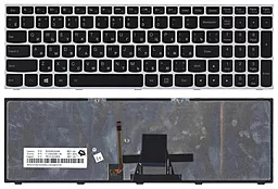 Клавиатура для ноутбука Lenovo IdeaPad G50-70 G50-30 silver frame с подсветкой