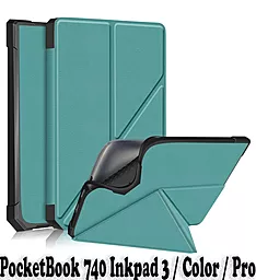 Чехол для планшета BeCover Ultra Slim Origami для PocketBook 740 Inkpad 3 Pro Dark Green (707453) - фото Чехол для планшета BeCover Ultra Slim Origami для PocketBook 740 Inkpad 3 Pro Dark Green (707453)