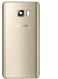 Задняя крышка корпуса Samsung Galaxy Note 5 N9200 со стеклом камеры Original Gold Platinum