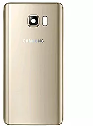 Задняя крышка корпуса Samsung Galaxy Note 5 N9200 со стеклом камеры Original Gold Platinum - фото Задняя крышка корпуса Samsung Galaxy Note 5 N9200 со стеклом камеры Original Gold Platinum