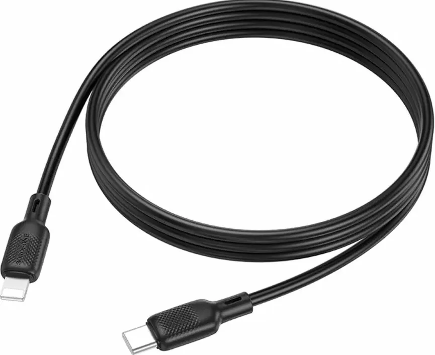 Кабель Borofone BX113 Silicone USB Type-C - Lightning 27w 3a 1м PD сable Black - фото 4