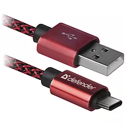 Кабель Defender USB09-03T PRO USB-A - Type-C 10.5w 1м cable Red - фото Кабель Defender USB09-03T PRO USB-A - Type-C 10.5w 1м cable Red