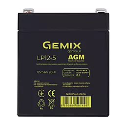 Аккумуляторная батарея Gemix 12V 5Ah (LP12 - 5) AGM