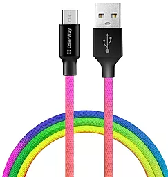 Кабель ColorWay USB-A - micro USB 12w 2.4a 1м cable Multicolor (CW-CBUM017-MC) - фото Кабель ColorWay USB-A - micro USB 12w 2.4a 1м cable Multicolor (CW-CBUM017-MC)