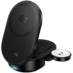 Беспроводная док-станция Hoco CQ23 3-in-1 25w fast wireless charger Black - фото Беспроводная док-станция Hoco CQ23 3-in-1 25w fast wireless charger Black