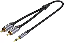 Аудіо кабель Vention AUX mini Jack 3.5 мм - 2xRCA M/M 1 м cable black (BCNBF) - фото Аудіо кабель Vention AUX mini Jack 3.5 мм - 2xRCA M/M 1 м cable black (BCNBF)