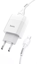 Мережевий зарядний пристрій Hoco C73A 2.4a 2xUSB-A ports charger + Lightning cable white - мініатюра 4 Мережевий зарядний пристрій Hoco C73A 2.4a 2xUSB-A ports charger + Lightning cable white - мініатюра 4