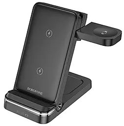 Беспроводная док-станция Borofone BQ33 Clever 3-in-1 15w wireless charger black - фото Беспроводная док-станция Borofone BQ33 Clever 3-in-1 15w wireless charger black