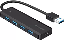 USB хаб Gembird 4-in-1 black (UHB-U3P4P-02) - фото USB хаб Gembird 4-in-1 black (UHB-U3P4P-02)