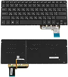 Клавіатура для ноутбуку Asus UX302LA, UX302LG з підсвіткою клавіш без рамки Black