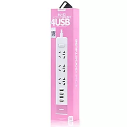 Мережевий фільтр (подовжувач) Remax RU-S2 Youth Charger 4 USB CN Pink - мініатюра 2