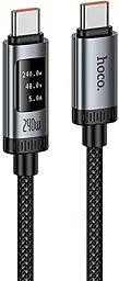 Кабель USB PD Hoco U148 Lord with display Type-C - Type-C 240w 5a 1.2м PD cable Black - фото Кабель USB PD Hoco U148 Lord with display Type-C - Type-C 240w 5a 1.2м PD cable Black