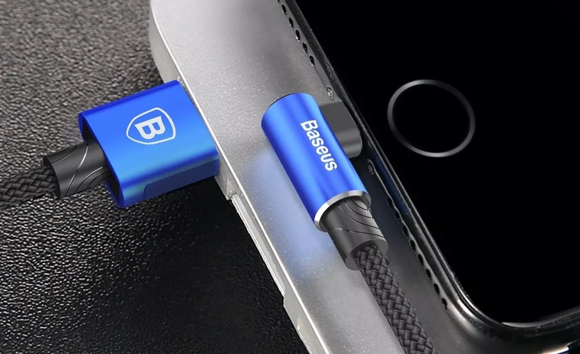 Кабель Baseus MVP Elbow USB-A - Lightning 12w 2.4a 1м cable Blue (CALMVP-03) - фото 5