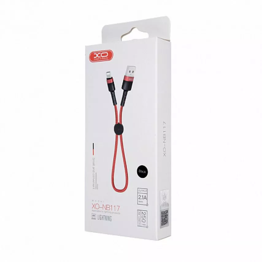Кабель XO NB117 USB-A - Lightning 10.5w 0.25м cable Black - фото 2