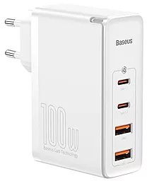 Сетевое зарядное устройство с быстрой зарядкой Baseus GaN2 Pro 100W 2xUSB-A + USB-C-С Cable White (CCGAN2P-L02) - миниатюра 2