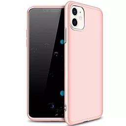 Чехол LikGus GKK 360 градусов (opp) для Apple iPhone 12 (6.1") Розовый / Rose gold