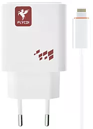 Сетевое зарядное устройство FLYCDI FA-006 20w PD USB-C/USB-A ports charger + Lightning cable white - фото Сетевое зарядное устройство FLYCDI FA-006 20w PD USB-C/USB-A ports charger + Lightning cable white