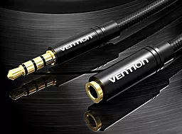 Аудіо подовжувач Vention mini Jack 3.5mm M/F 0.5 м black (VAB-B06-B050-M) - мініатюра 5