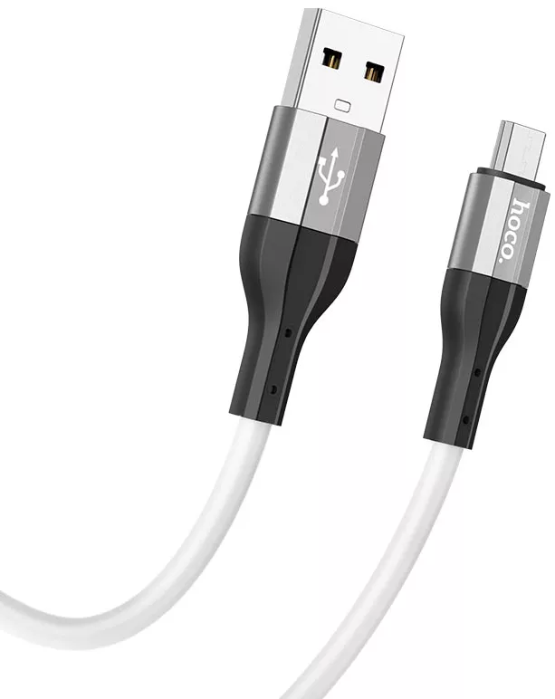Кабель USB Hoco X72 Creator micro USB Silicone Charging Data Cable White - фото 2