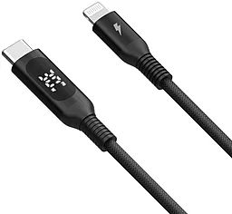 USB Кабель Momax Elitelink LED Display 1.2M 30W USB Type-C - Lightning Cable Black (DL52D) - мініатюра 2