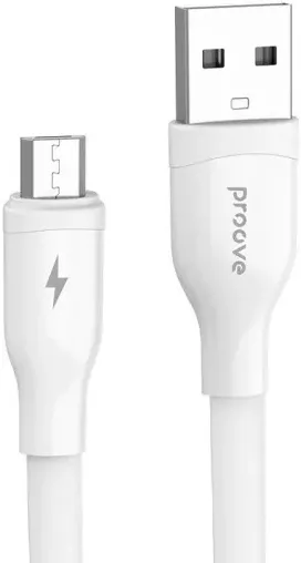 Кабель Proove Flat Out USB-A - micro USB 12w 2.4a 1м cable White - фото 1