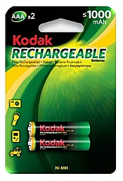 Аккумулятор Kodak Rechargeable AAA/HR03 NiMh 1000 mAh BL 2шт - фото Аккумулятор Kodak Rechargeable AAA/HR03 NiMh 1000 mAh BL 2шт