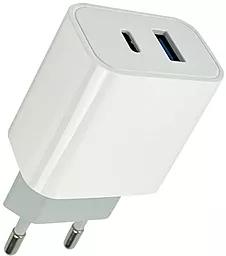 Мережевий зарядний пристрій Mibrand MI-15 20W 2.1A PD+Q/C USB-A-C White (MIWC/15UCW)