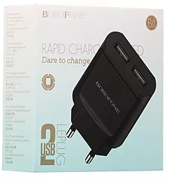 Сетевое зарядное устройство Borofone BA8A LePlug 2.1a 2xUSB-A home charger black - миниатюра 4 Сетевое зарядное устройство Borofone BA8A LePlug 2.1a 2xUSB-A home charger black - миниатюра 4