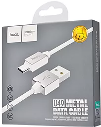 Кабель Hoco U49 Refined Steel USB-A - Type-C 12w 2.4a 1.2м cable White - мініатюра 3 Кабель Hoco U49 Refined Steel USB-A - Type-C 12w 2.4a 1.2м cable White - мініатюра 3