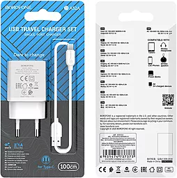 Сетевое зарядное устройство Borofone BA52A Gamble 2.1a home charger + USB-C cable white - миниатюра 5 Сетевое зарядное устройство Borofone BA52A Gamble 2.1a home charger + USB-C cable white - миниатюра 5