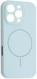 Чехол Silicone Case Full Camera Fine Ring MagSafe для Apple iPhone 16 Pro Light Blue - фото Чехол Silicone Case Full Camera Fine Ring MagSafe для Apple iPhone 16 Pro Light Blue