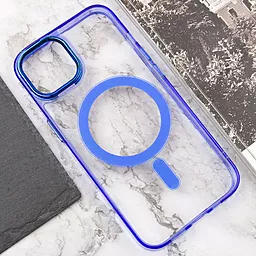 Чехол Epik Iris with MagSafe для Apple iPhone 14 Blue - миниатюра 5 Чехол Epik Iris with MagSafe для Apple iPhone 14 Blue - миниатюра 5