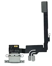 Нижній шлейф Apple iPhone 16 Pro з роз'ємом зарядки, з мікрофоном, Original - знятий з телефона White Titanium