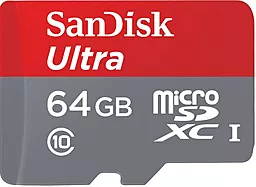 Карта пам'яті SanDisk microSDXC 64GB Ultra Class 10 UHS-I (SDSQUNS-064G-GN3MN) - фото Карта пам'яті SanDisk microSDXC 64GB Ultra Class 10 UHS-I (SDSQUNS-064G-GN3MN)
