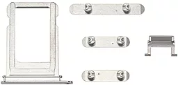 Набір зовнішніх кнопок та тримач SIM-картки Apple iPhone X Silver - мініатюра 2