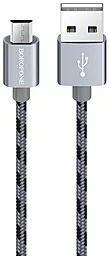 Кабель Borofone BX24 Ring Current USB-A - micro USB 12w 2.4a 1м cable Silver